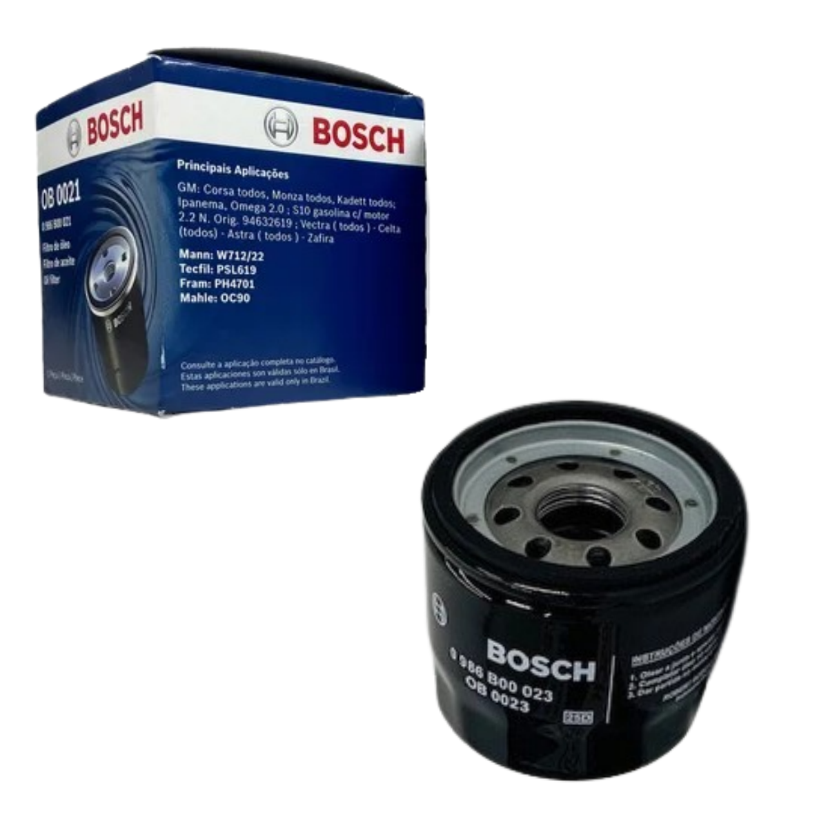 Filtro Oleo Nissan March 1.0 16v 01/2011 Ate 04/2014 Flex Bosch 0986b00023